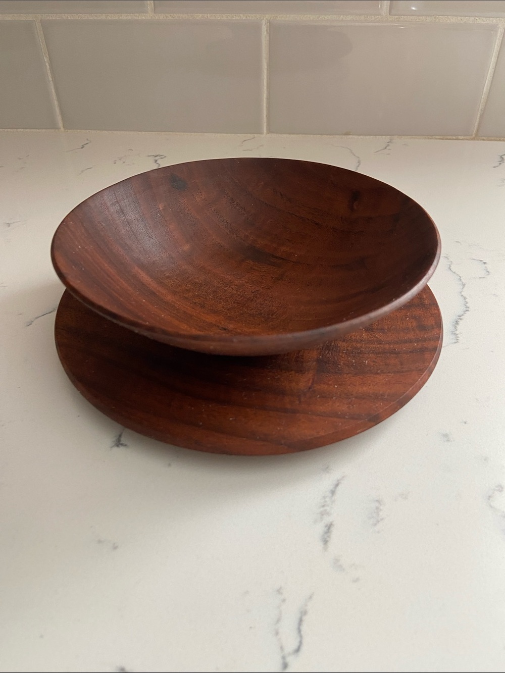 Vintage Handmade Studio Wood Bowl & Plate Northern California